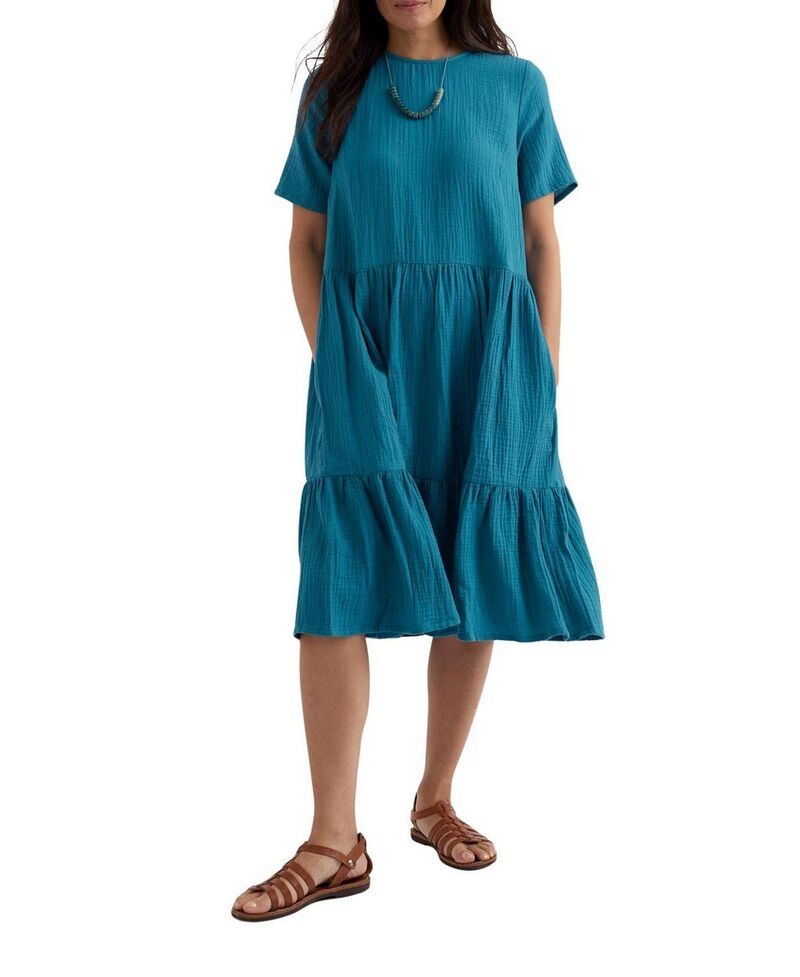 シーソルトコーンウォール レディース トップス ワンピース Seasalt Cornwall Pebble Comb Double Gauze Dress Waterscape