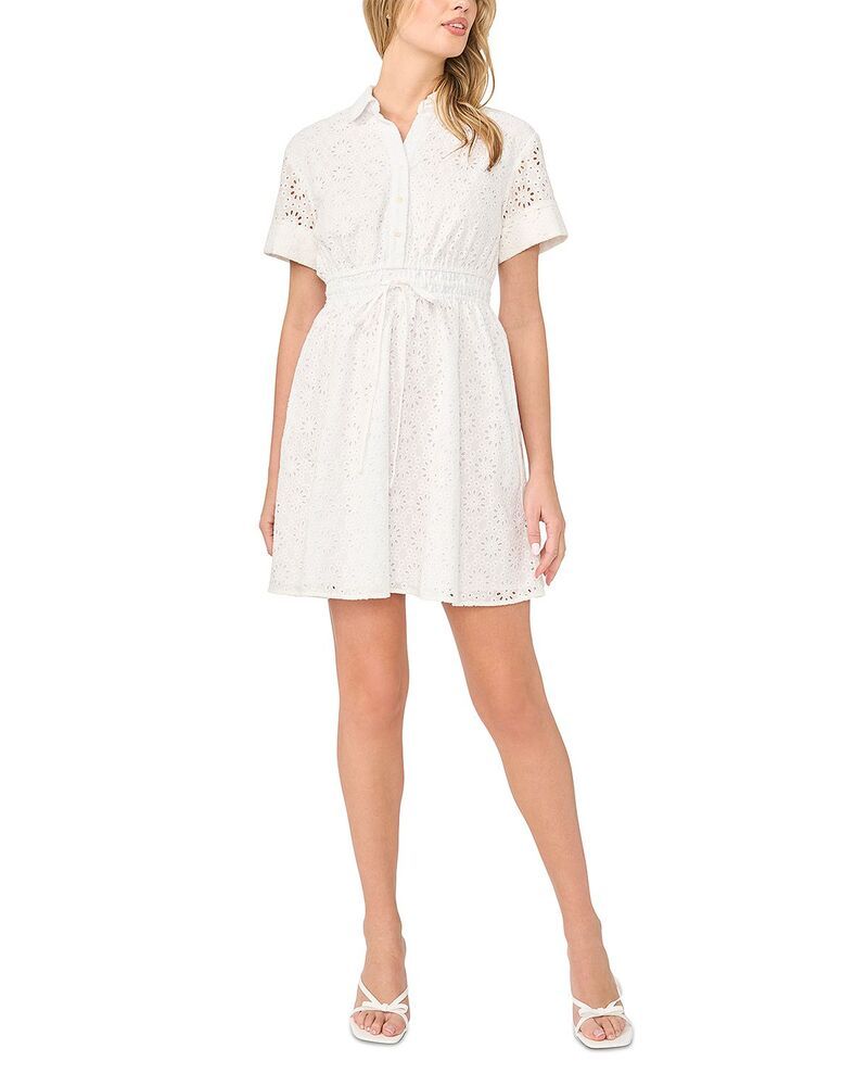 セセ レディース トップス ワンピース ドローコードウエスト ミニ CeCe Drawstring Waist Mini Dress Ultra White ホワイト