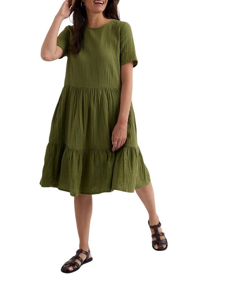 シーソルトコーンウォール レディース トップス ワンピース Seasalt Cornwall Pebble Comb Double Gauze Dress Creek