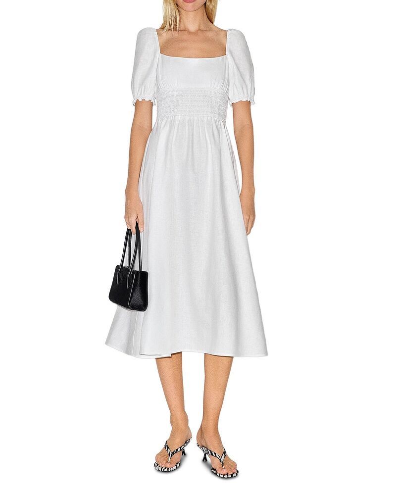 リフォーメーション レディース トップス ワンピース リネン Reformation Adler Linen Dress White ホワイト