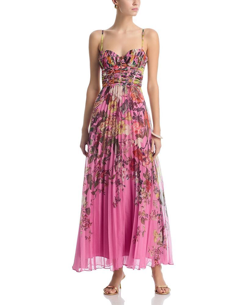 アクア レディース トップス ワンピース フラワー柄 プリーツ フラワー AQUA Pleated Floral Guest of Dress Exclusive Mauve Multi マルチカラー 25,776円