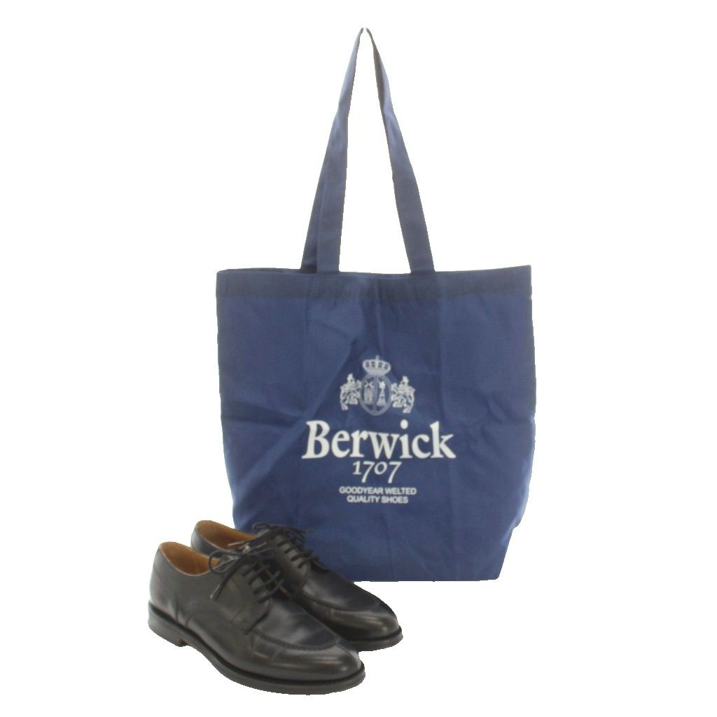 バーウィック Berwick ブラックレザーUチップシューズ ドレスシューズ