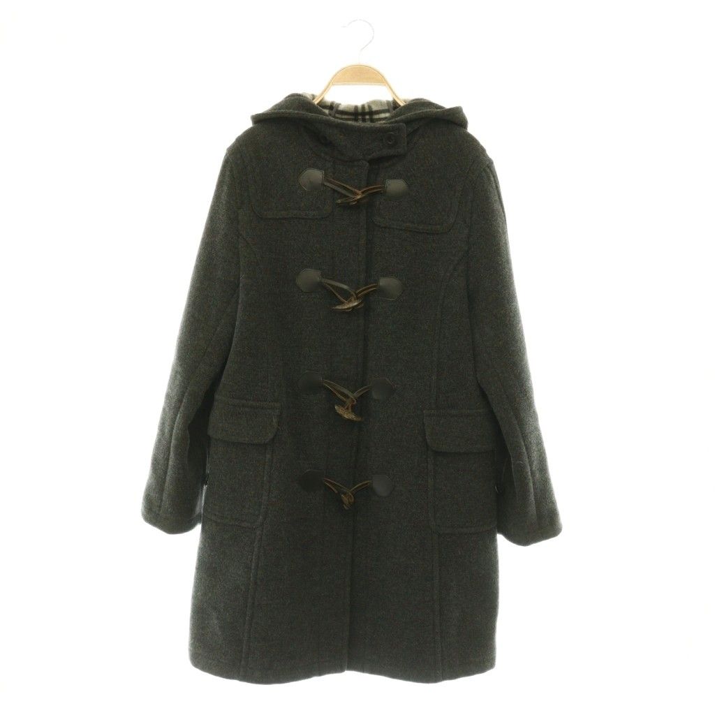 バーバリー BURBERRY ダッフルコート ロング 裏地チェック 160A グレー /MY ■OS