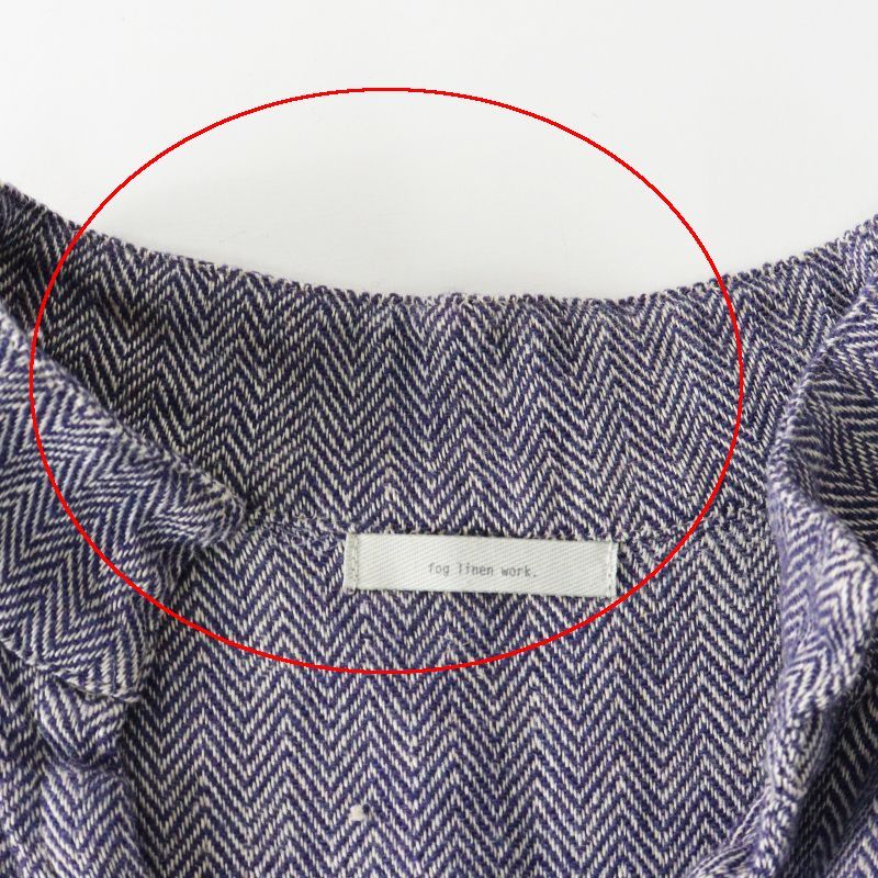 フォグリネンワーク fog linen work リネンウール ヘリンボーン タック
