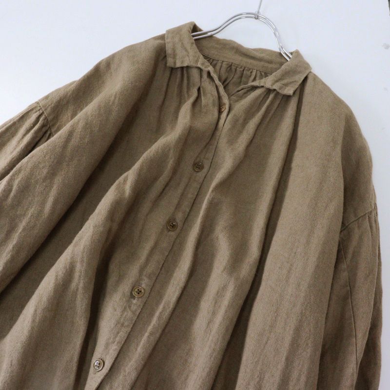 ネストローブ nest Robe ラミーリネン 起毛 ワンピース F カーキ