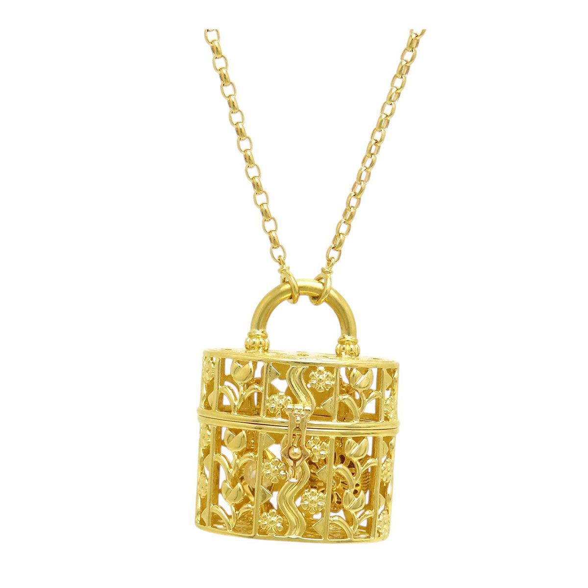 ミキモト バッグモチーフ ネックレス チャーム入り K18 (K18YG) レディース MIKIMOTO【中古】 【ジュエリー】
