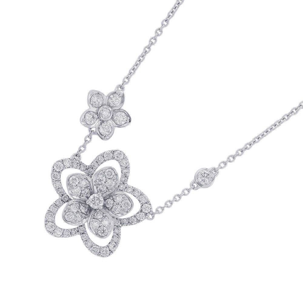 グラフ ネックレス ワイルドフラワー ダブル ダイヤモンド ペンダント ダイヤ 計0.66ct K18WGホワイトゴールド RGP790 GRAFF 447,120円