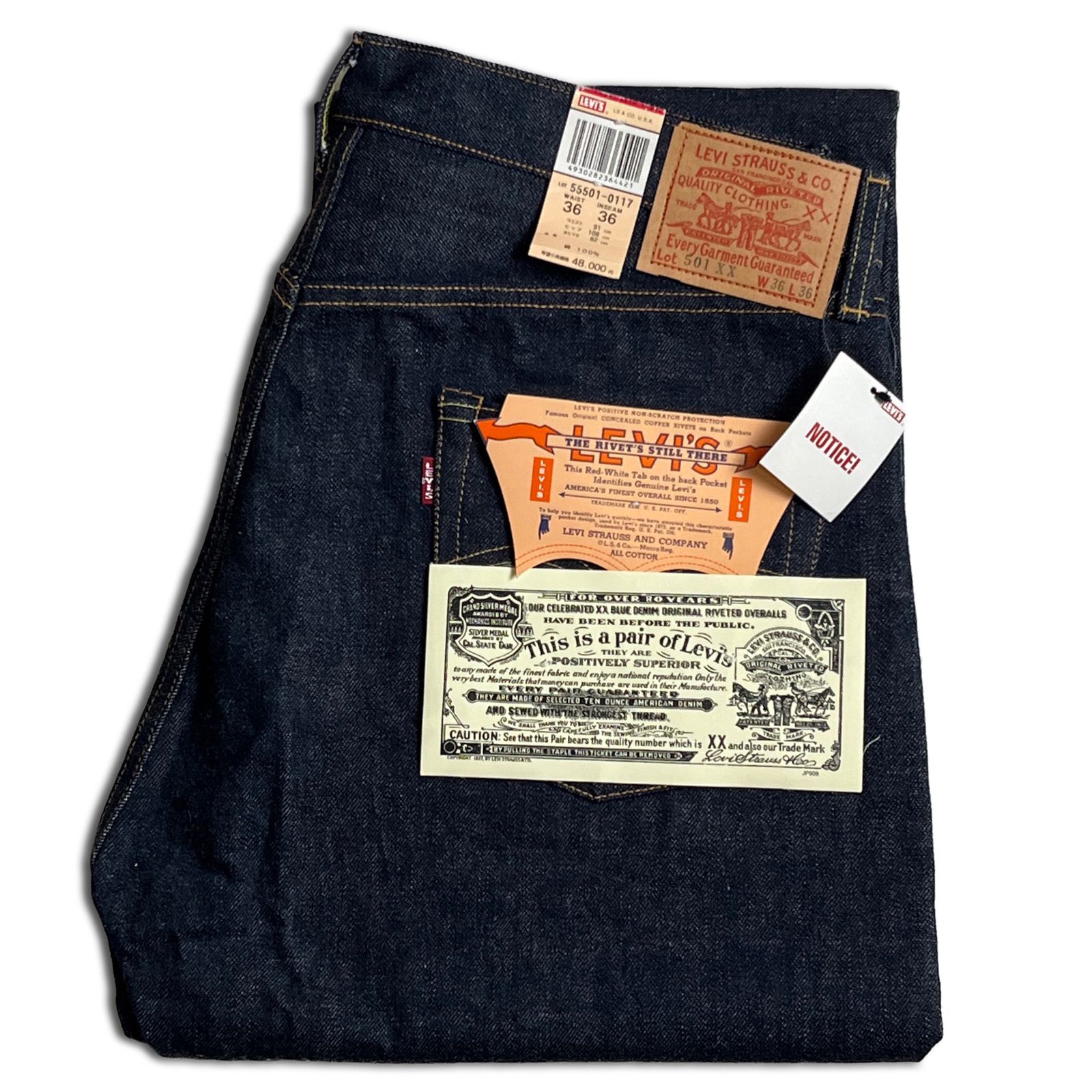 【未使用品 3500本限定 W36】LEVI'S VINTAGE CLOTHING 55501-0117 デニムパンツ リーバイスビンテージクロージング 2000000026251