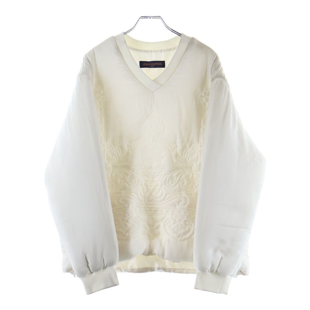 LOUIS VUITTON (ルイヴィトン) 23SS オーナメントパデッド Vネック プルオーバー ホワイト RM222 OF3 HNB65W