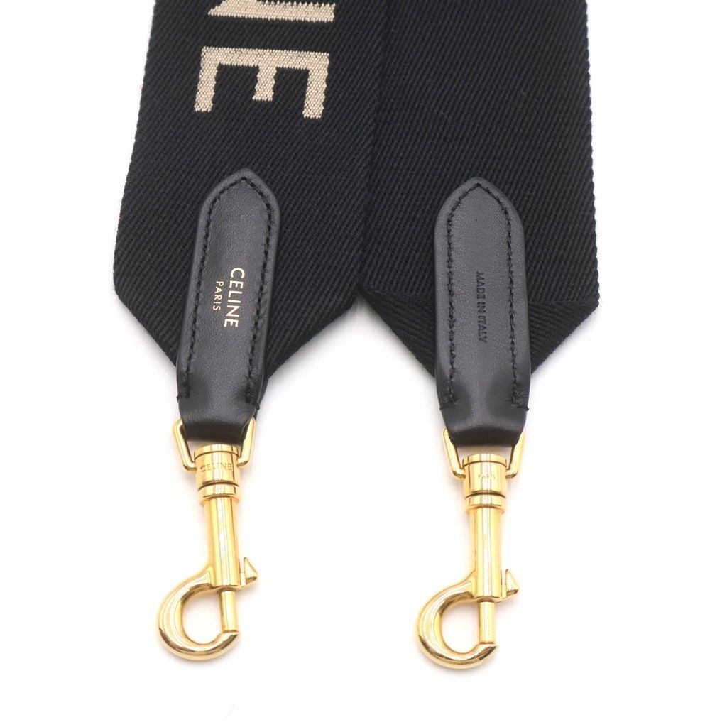 CELINE セリーヌ ジャガードショート ストラップ ブラック CELINE (セリーヌ) Short Strap ショート ショルダーストラップ