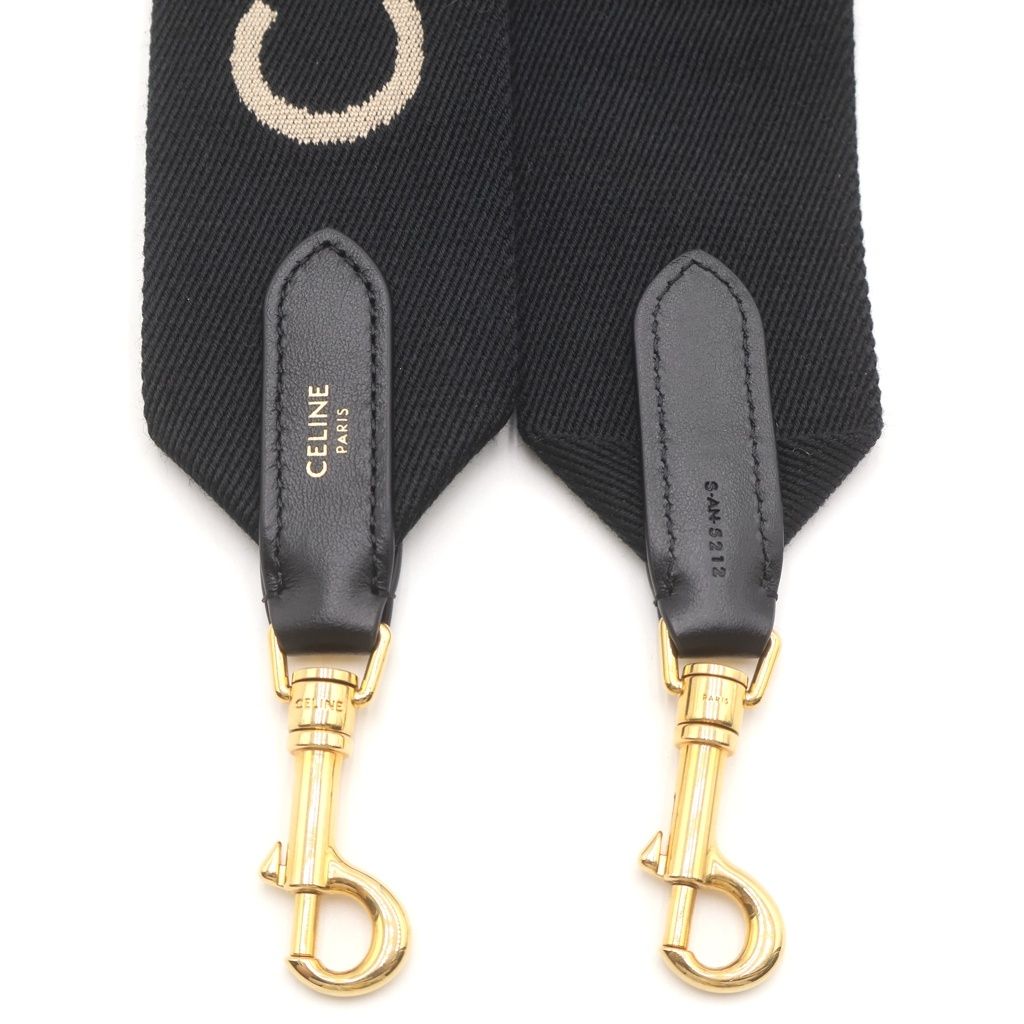 CELINE セリーヌ ジャガードショート ストラップ ブラック CELINE (セリーヌ) Short Strap ショート ショルダーストラップ