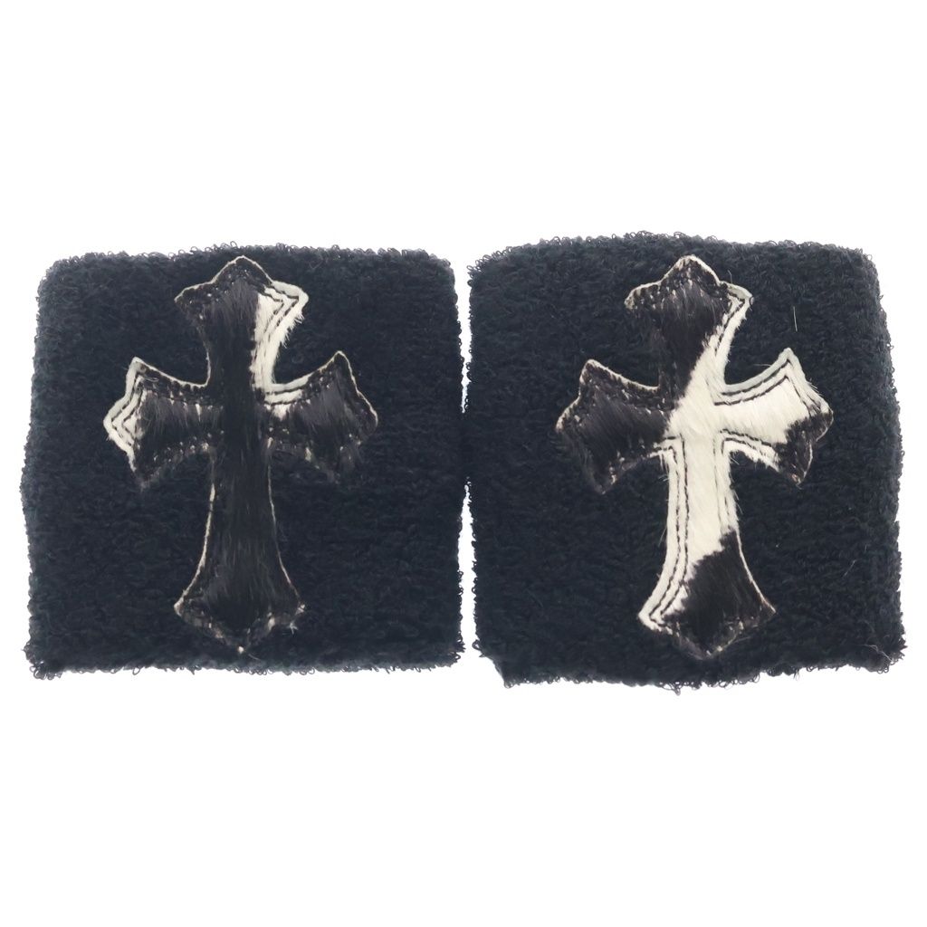 CHROME HEARTS (クロムハーツ) SWEATBAND WRIST ハラコレザークロスパッチリストバンド