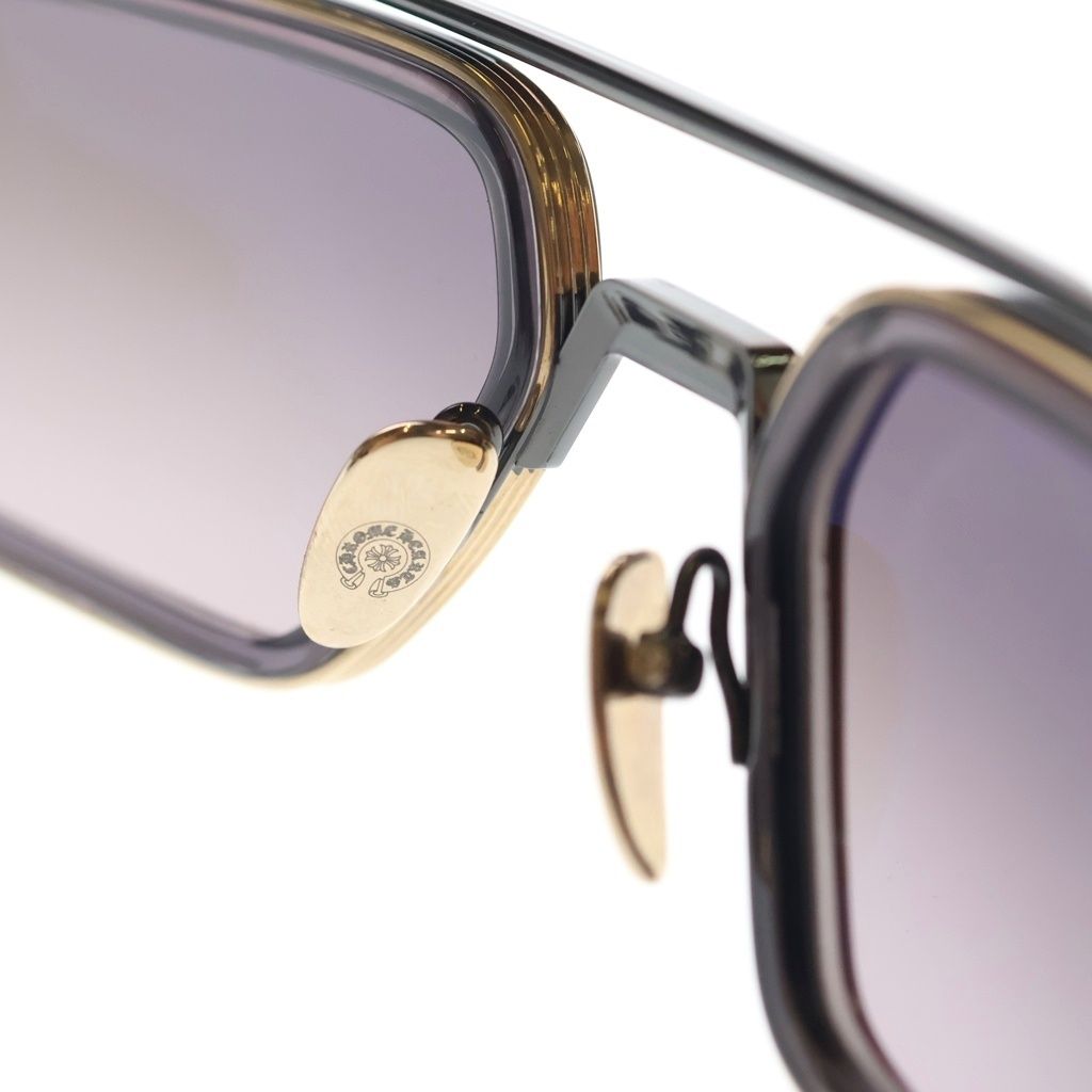 CHROME HEARTS クロムハーツ EADER ダブルブリッジ フレアニーテンプル サングラス ゴールド/ブラック CHROME HEARTS (クロムハーツ) EADER ダブルブリッジ フレアニー