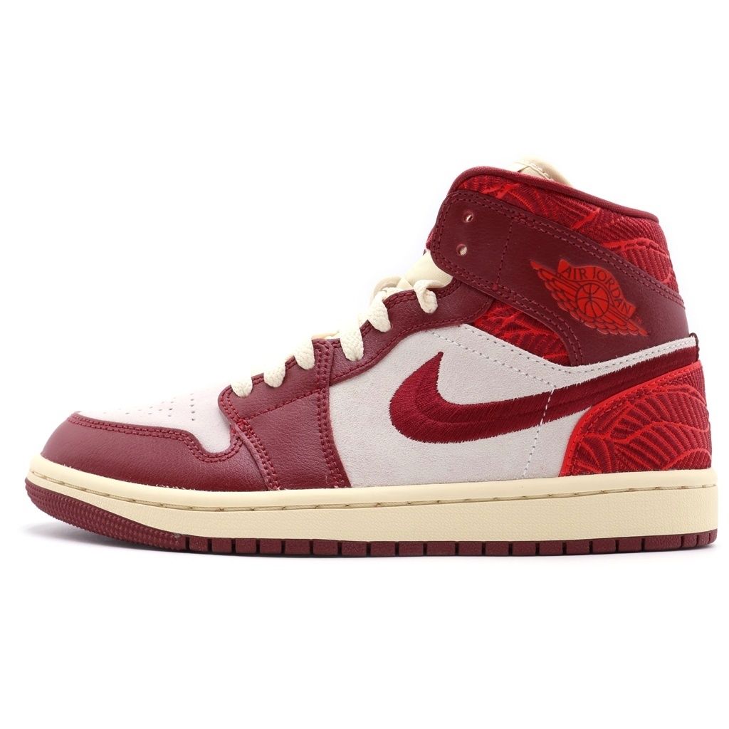 NIKE (ナイキ) WMNS AIR JORDAN 1 MID SE ウィメンズ エアージョーダン ミッドカットスニーカー レッド US7/24cm レディース DZ2820-601