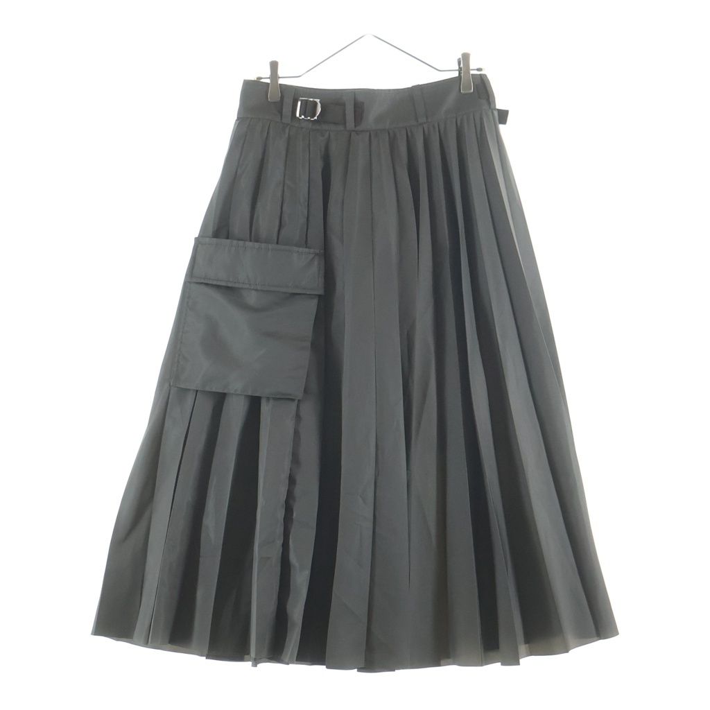 未使用✨ サカイ　ポルカドット プリーツ ロングスカート 24SS　1　カーゴ Sacai (サカイ) 24SS Nylon Twill Skirt ナイロン ツイル プリーツ