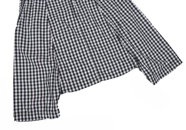 BLACKCOMMEdesGARCONS ショートサルエル　黒ギンガムチェック ブラックコムデギャルソンBLACK COMME des GARCONS コットンギンガム