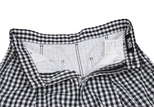 BLACKCOMMEdesGARCONS ショートサルエル　黒ギンガムチェック ブラックコムデギャルソンBLACK COMME des GARCONS コットンギンガム