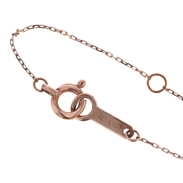 4℃ ヨンドシー K10PG ピンクゴールド ネックレス ダイヤモンド 3石 