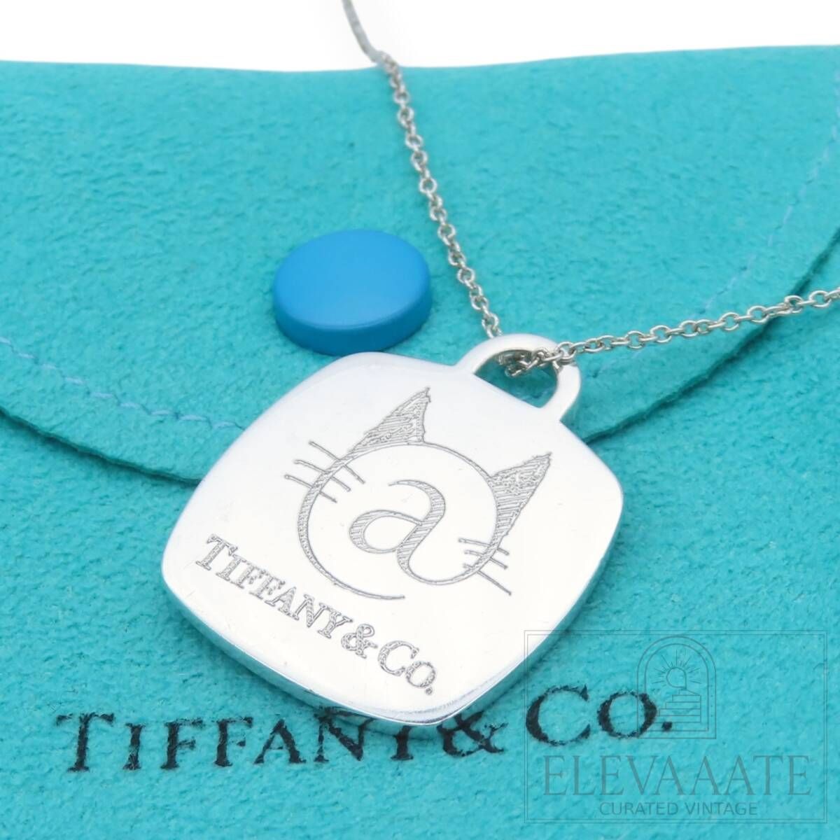 希少 美品 Tiffany&Co. ティファニー キャットストリート シルバー ネックレス Ag925 ネコ 限定品 EX095
