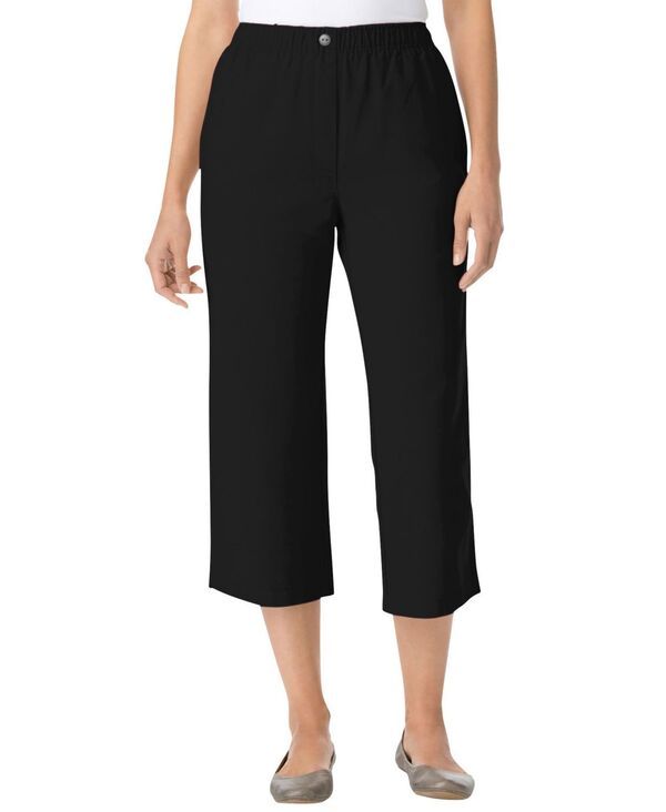 ウーマン ウィズイン レディース ボトムス カジュアルパンツ デニム キャップ Woman Within Womens Within 7Day Denim Capri Black ブラック