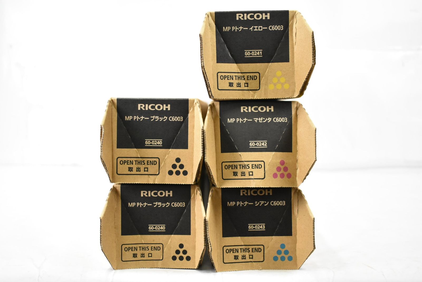 未使用 リコー 純正 トナー C6003 4色5本（シアン・マゼンタ・イエロー・ブラック） RICOH ITVO9XYITOWI-D-Y078-byebye