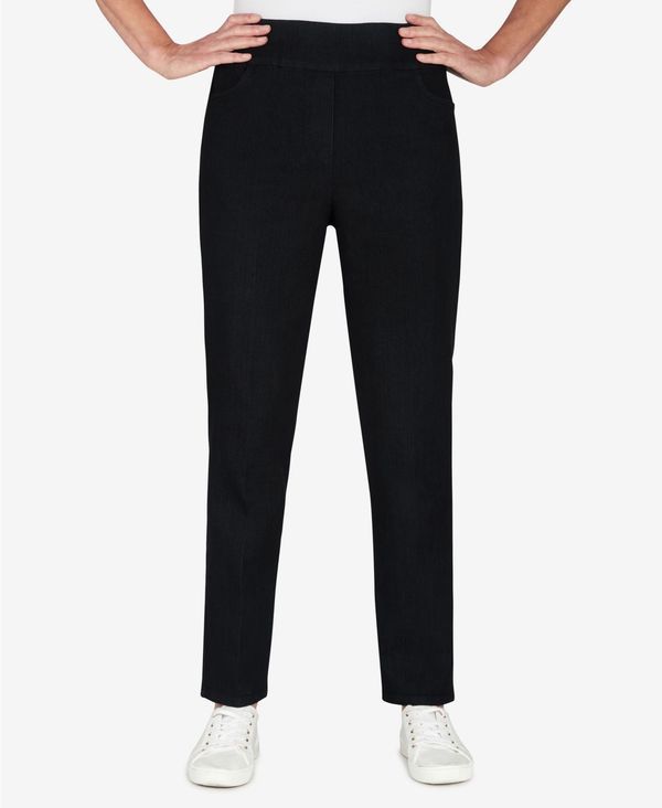 アルフレッド ダナー レディース ボトムス カジュアルパンツ ストレート プチ パンツ デニム Alfred Dunner Petite MidRise Pull On Straight Leg De