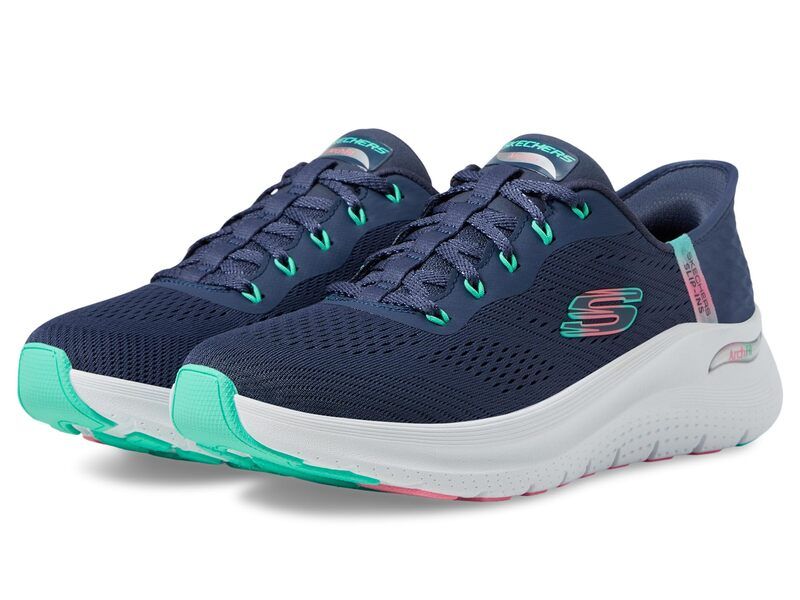 スケッチャーズ レディース シューズ スニーカー SKECHERS Arch Fit 20 Easy Chic Hands Free SlipIns Navy Turquoise ネイビー 19,786円