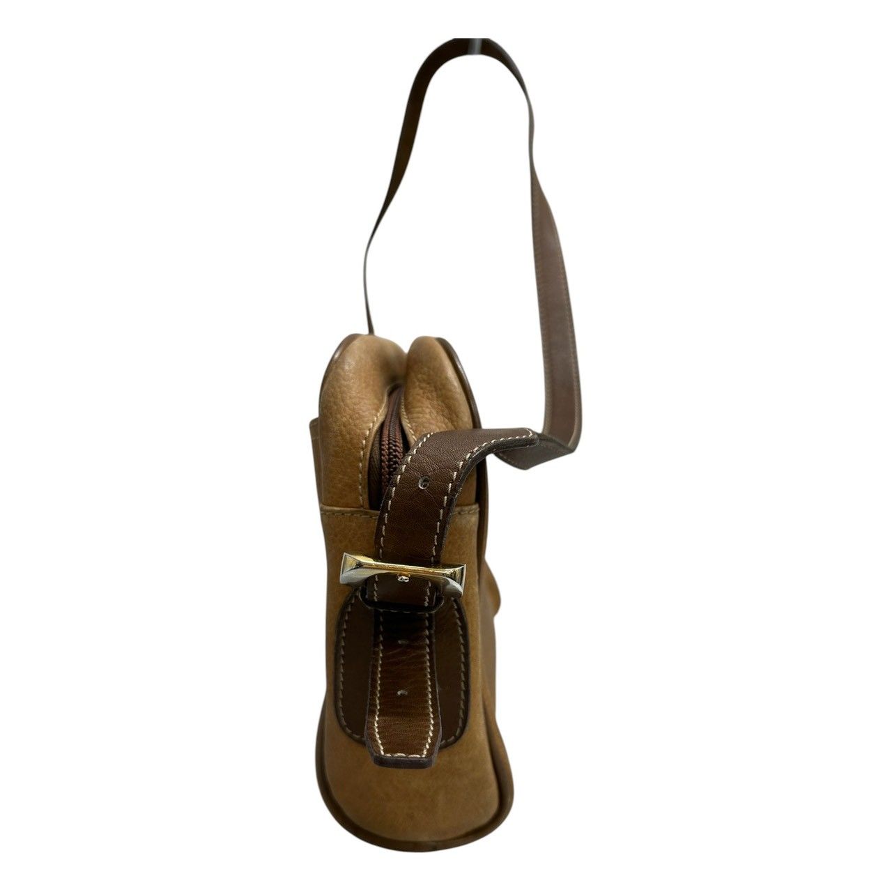 LOEWE ロエベ アナグラム ブラウン キャメル レザー ショルダーバッグ