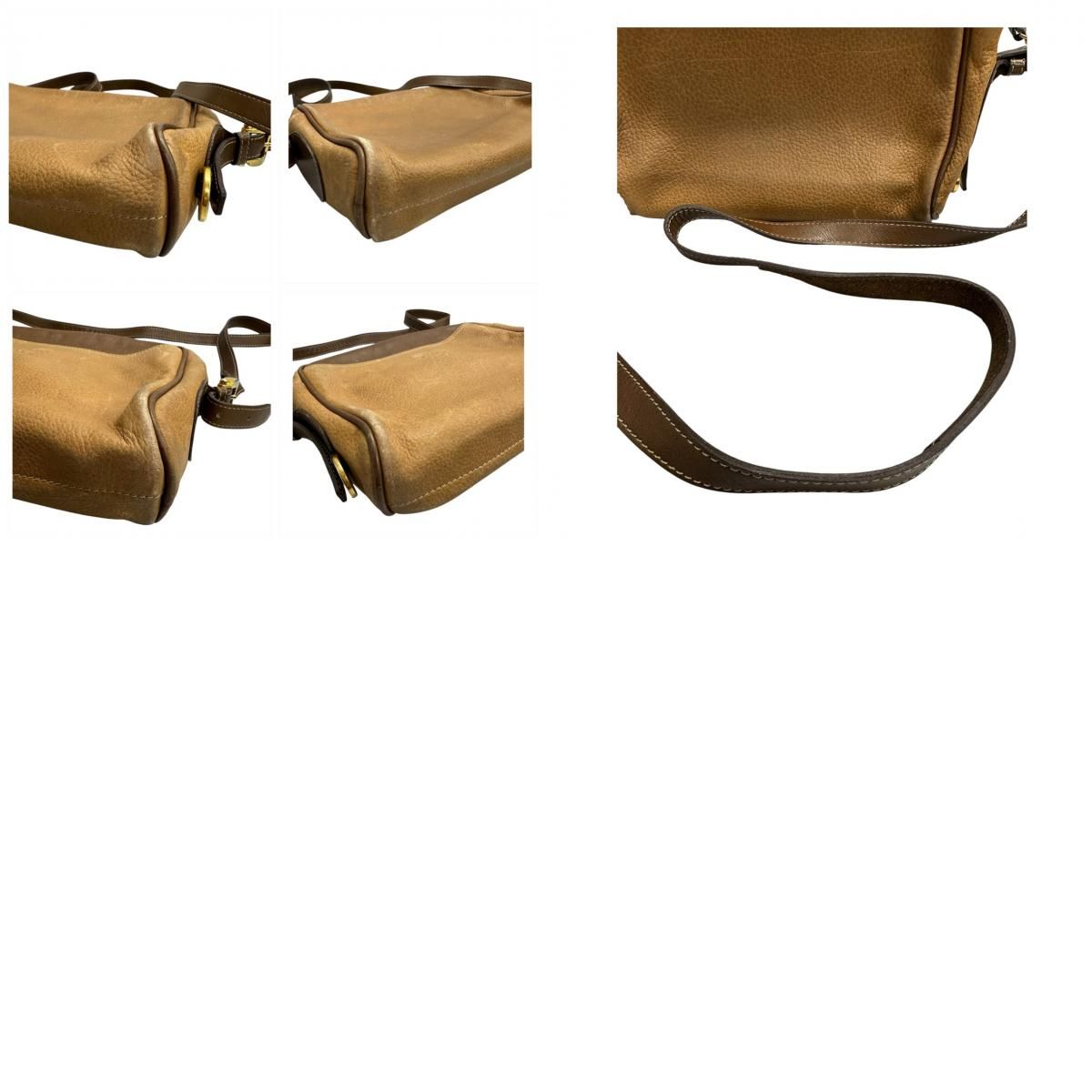 LOEWE ロエベ アナグラム ブラウン キャメル レザー ショルダーバッグ