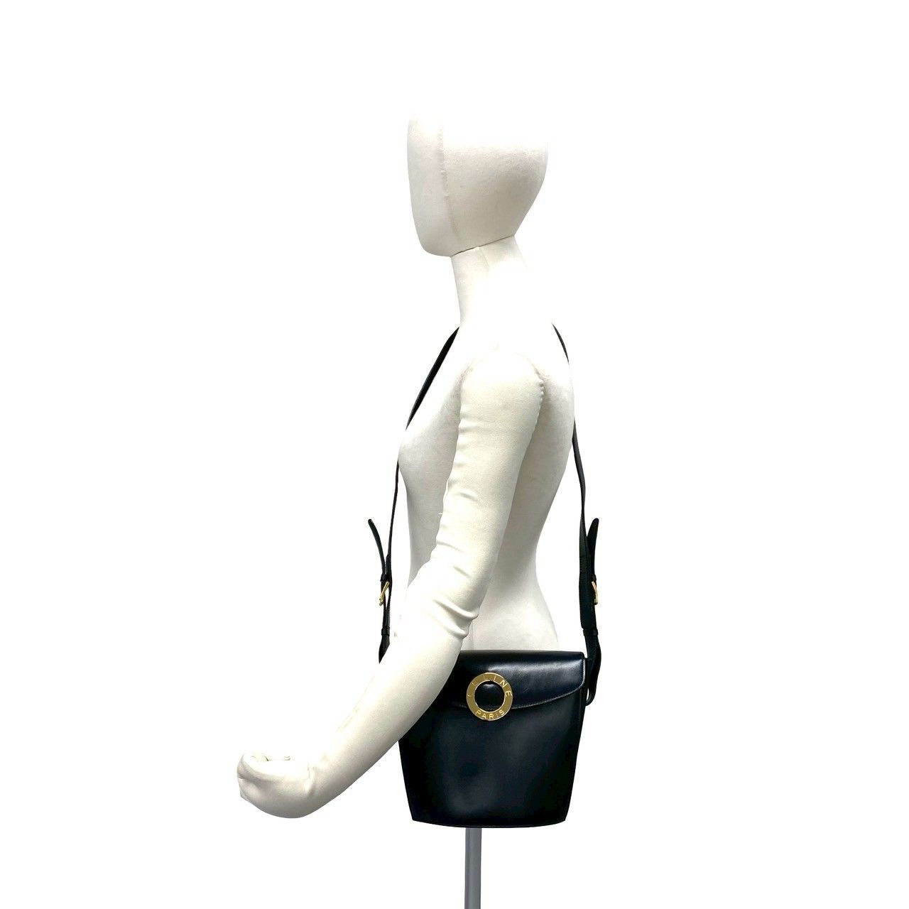 極 美品 保存袋付き CELINE セリーヌ ヴィンテージ サークル ロゴ 金具