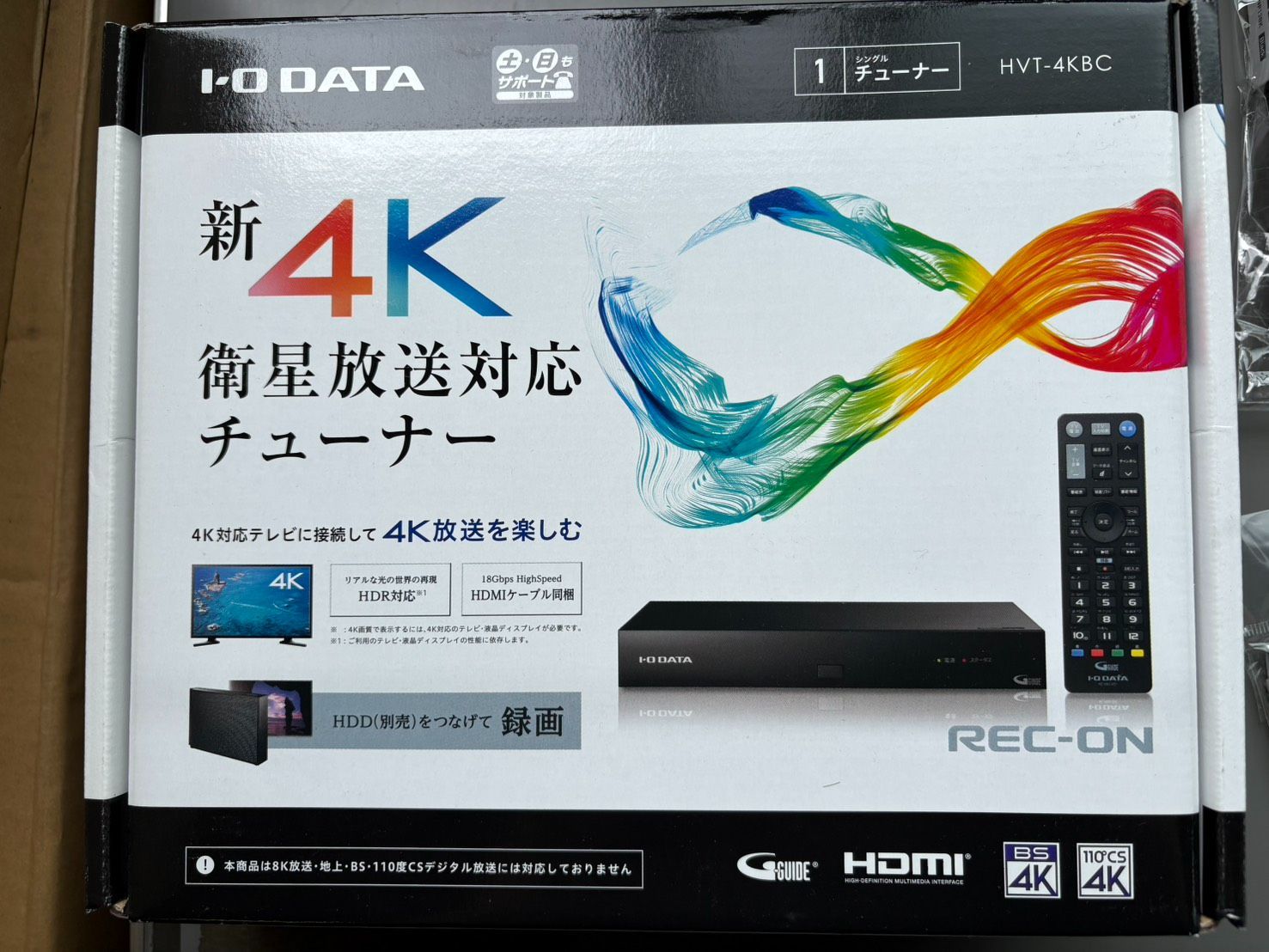 I-O DATA REC-ON HVT-4KBC 新4K衛星放送対応 BS/CS 4Kチューナー 外付けHDD録画対応(動作確認無し)