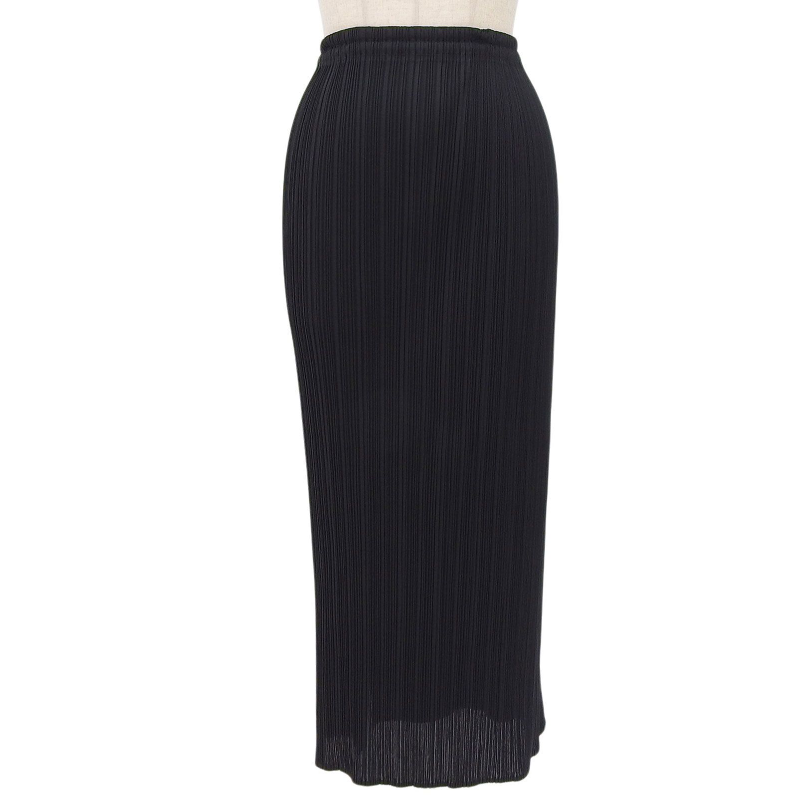 極美品▲PLEATS PLEASE プリーツプリーズ イッセイミヤケ PP05-JG001 プリーツ ロングスカート ブラック 2 日本製 正規品 レディース