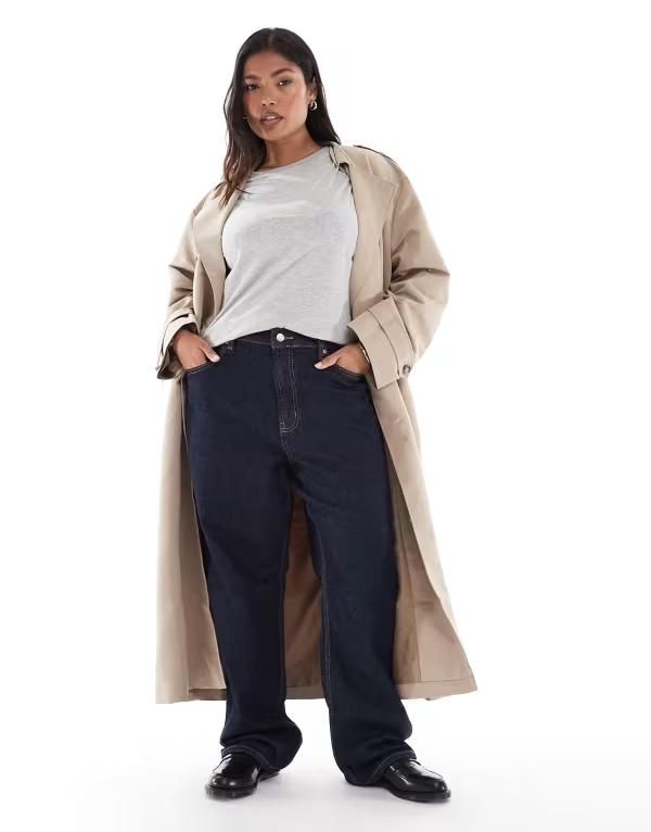エイソス レディース ボトムス デニムパンツ ストレート ジーンズ ASOS Curve ASOS DESIGN Curve comfort stretch straight leg jeans in