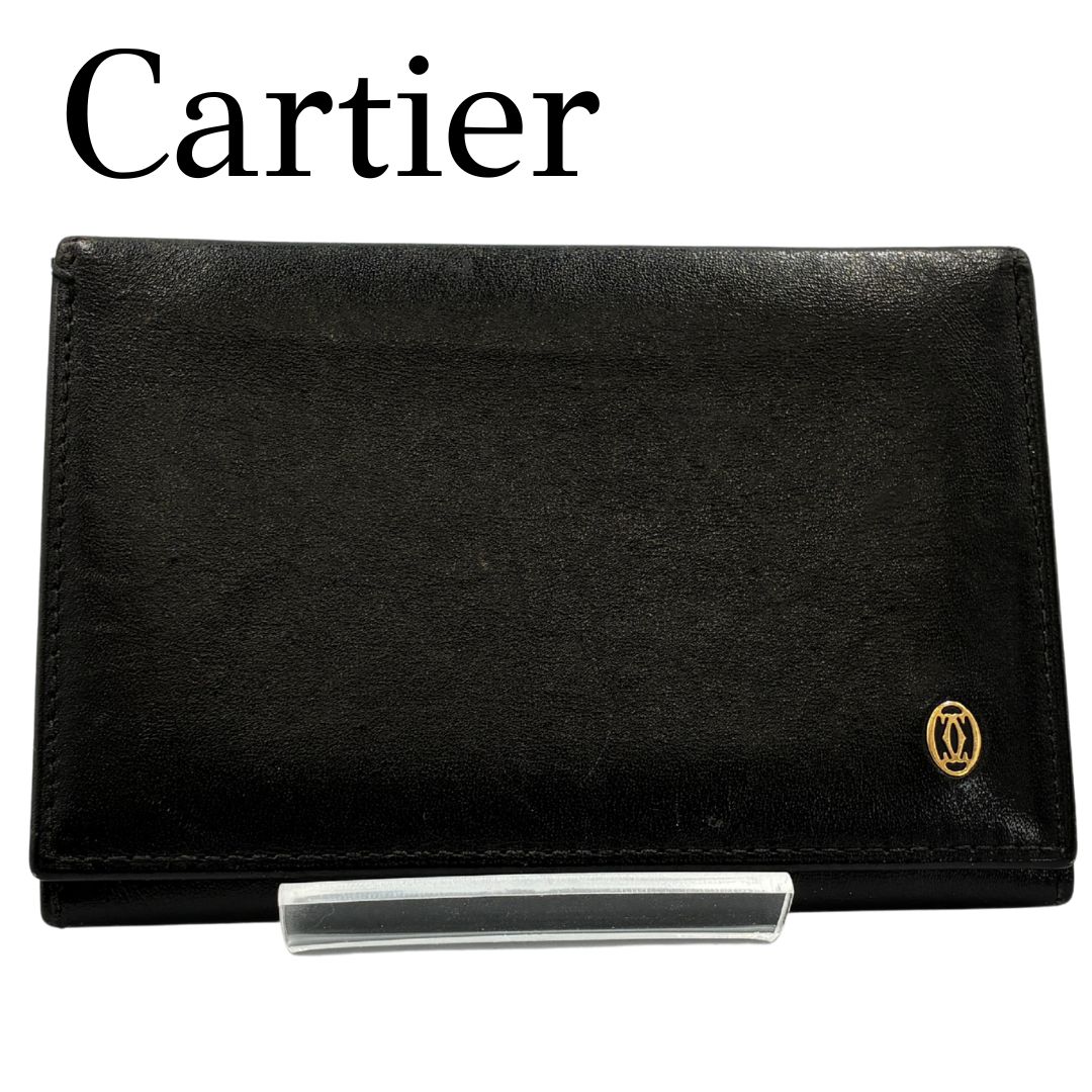 Cartier マストドゥカルティエ カードケース カーフ 黒 ヴィンテージ