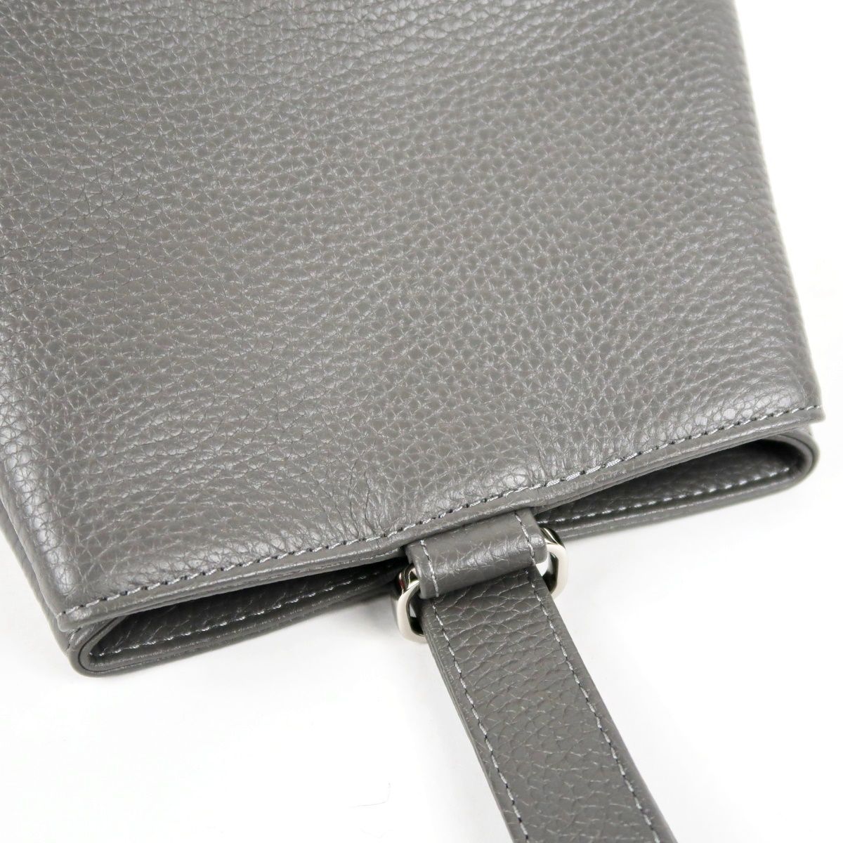【美品】Hush Tag ハッシュタグ 巾着 レザー ハンドバッグ 美品】Hush Tag ハッシュタグ 巾着 レザー ハンドバッグ グレー