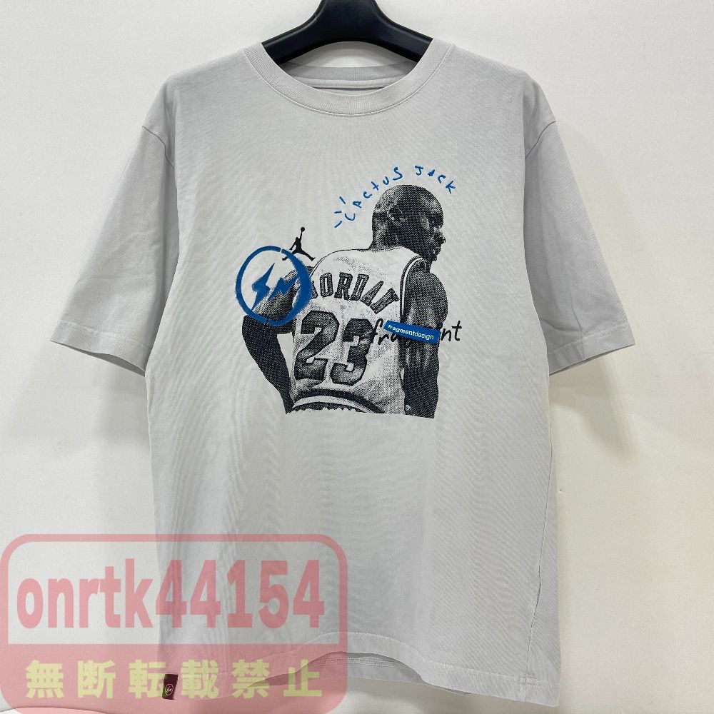 07w42346 NIKE TravisScott Jordanトラビススコット フラグメント 半袖Ｔシャツ ブルーグレー Sサイズ CACTUS JACK 中古品