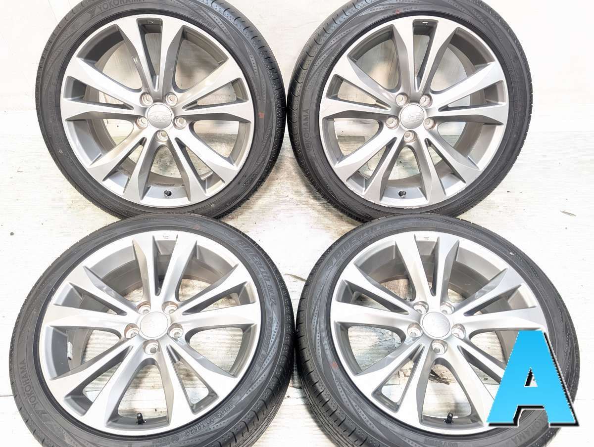 215/45R17 ヨコハマ ブルーアース RV-02 スバル純正 17x7.5 55 100-5穴 中古タイヤ サマータイヤ ホイールセット 4本セット s17260626900