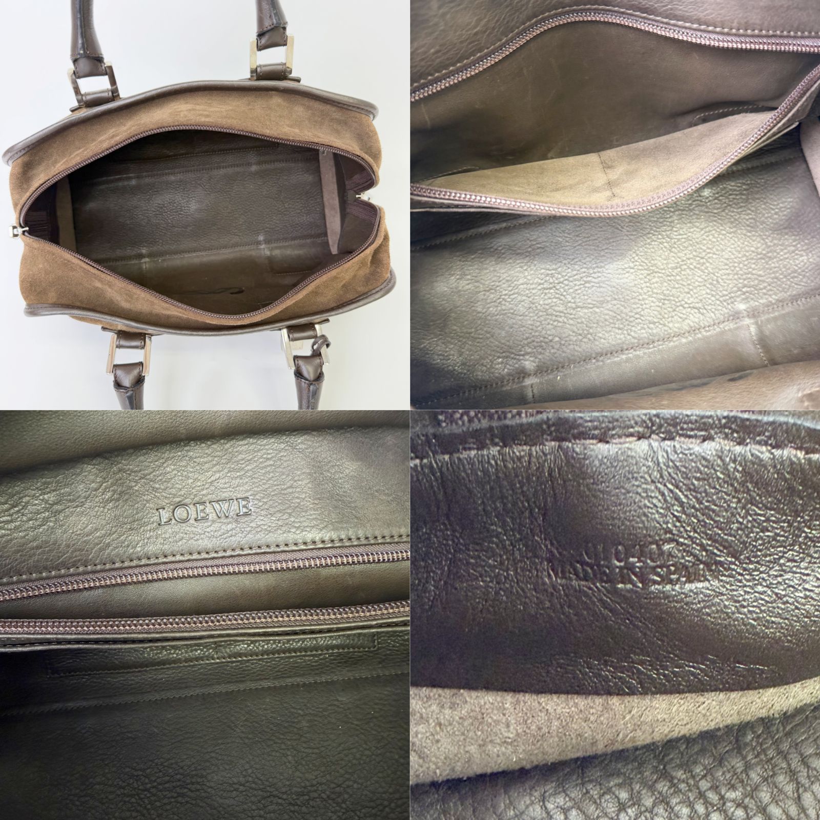 中古】LOEWE ロエベ アナグラム アマソナ28 ハンドバッグ スエード 