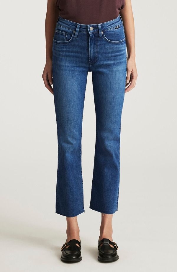 マーヴィ ジーンズ レディース ボトムス カジュアルパンツ Mavi Jeans Anika Raw Hemid Rise Crop Flare Jeans Dark Brushed Flex Blu