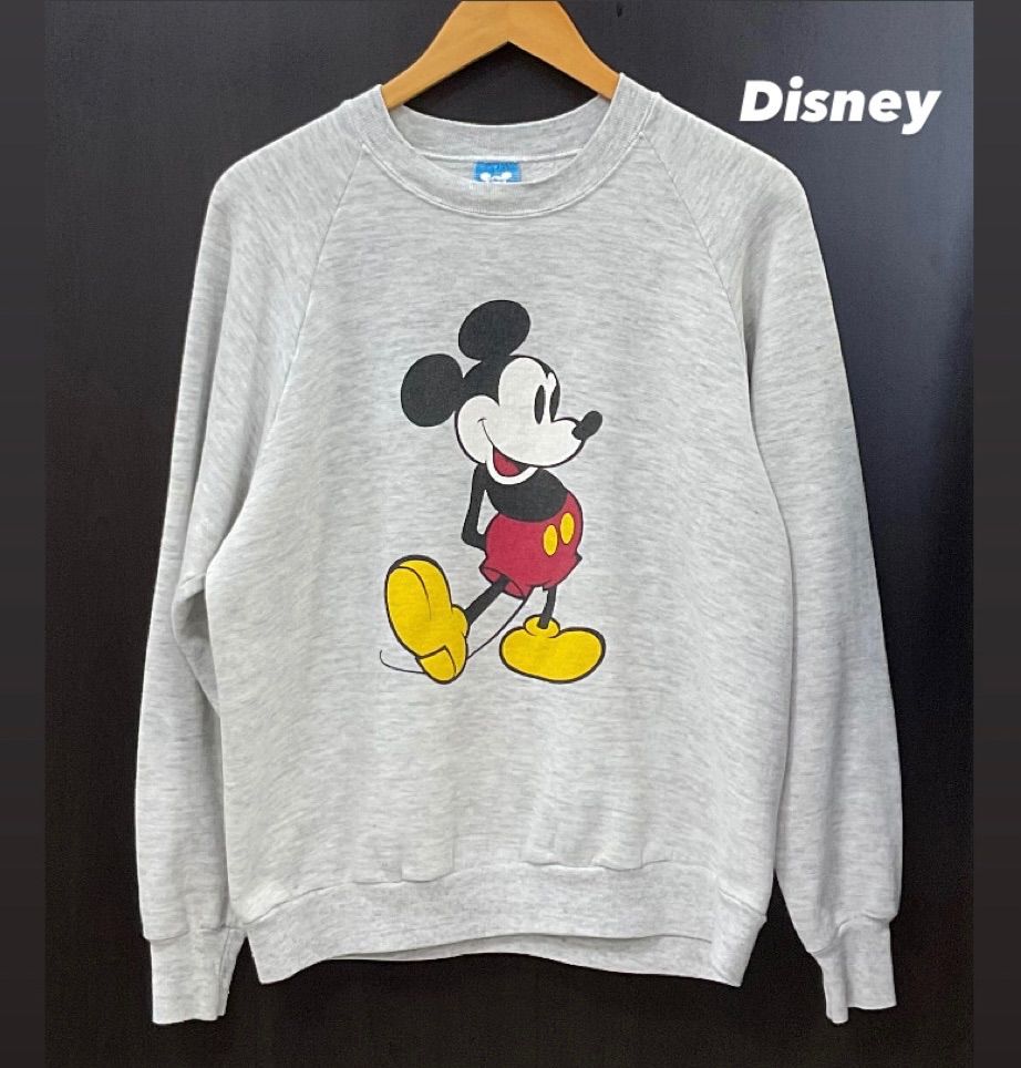 Disney ディズニー DISNEY CHARACTER FASHIONS スウェット トレーナー ミッキー ミッキーマウス 80s-90s ヴィンテージ USA製 made in USA メンズL グレー 古着 中古 110163