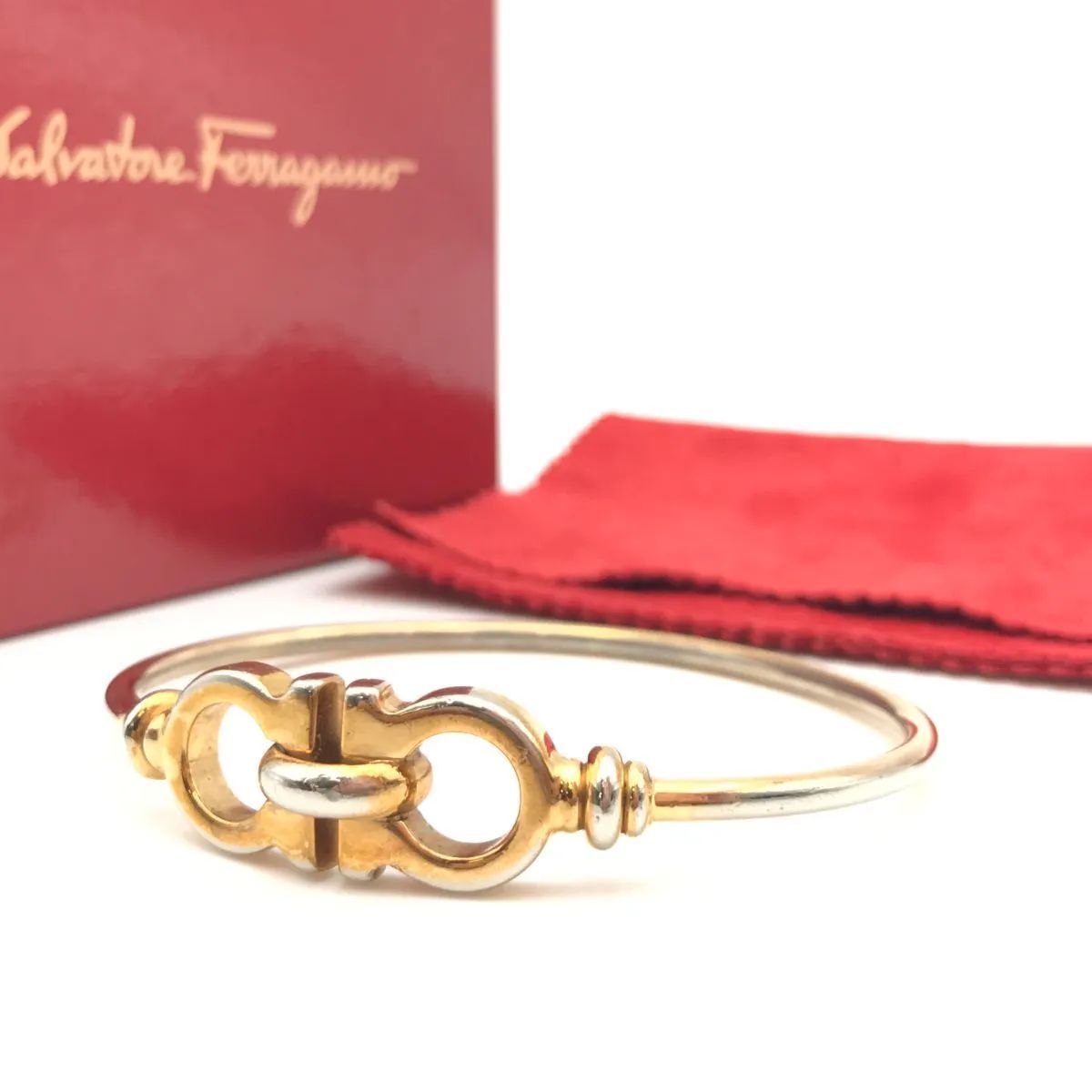 希少】Salvatore Ferragamo フェラガモ ブレスレット バングル ダブル