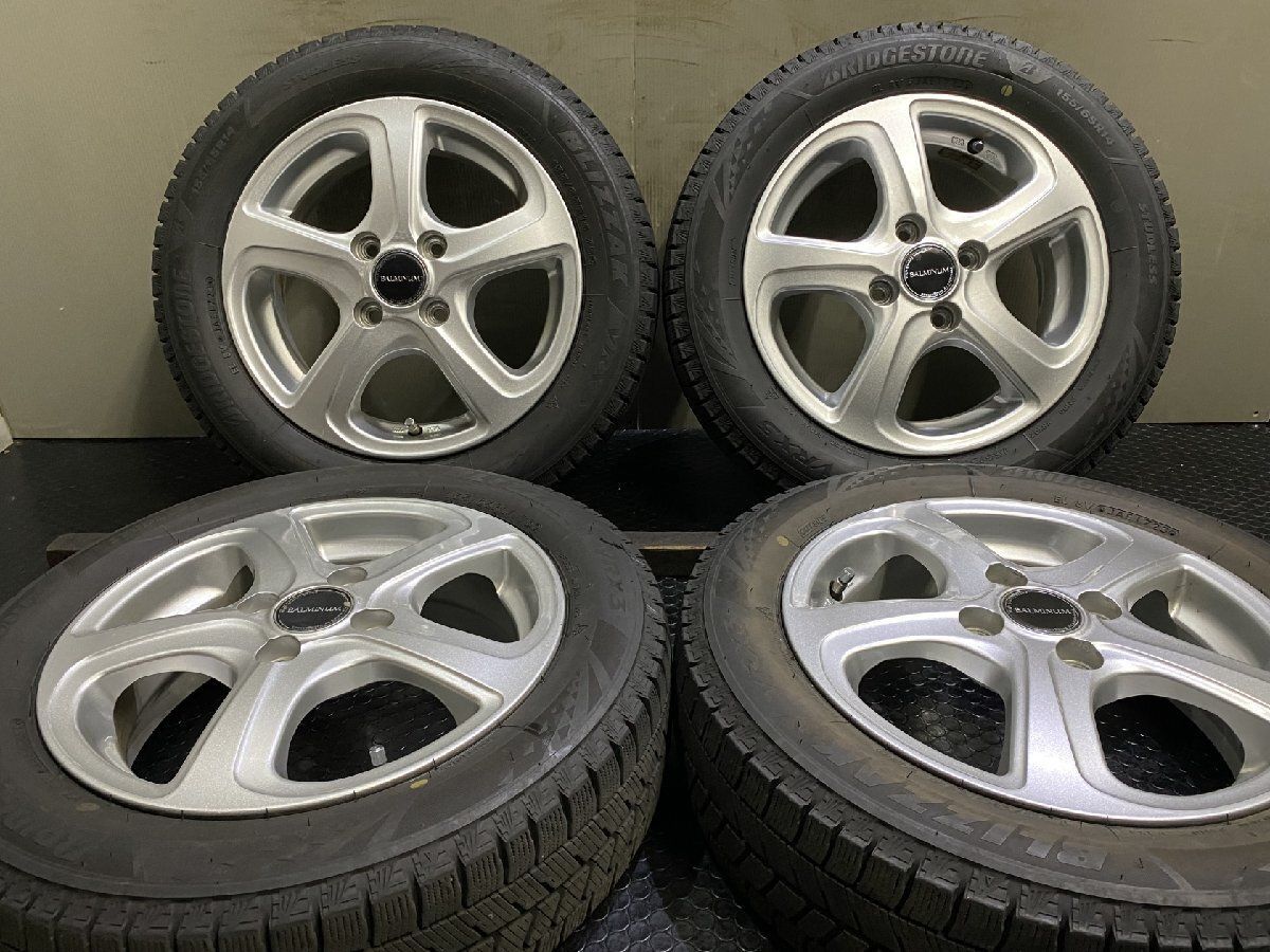 【BS BLIZZAK VRX3 155/65R14】スタッドレス【BALMINUM Z5 14インチ 4.56J4HPCD100+45】23年製 バリ溝 スペーシア タント ムーヴ等(KTM782)