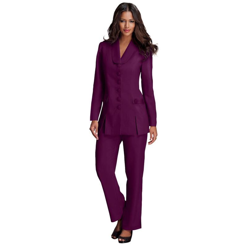 ロアマンズ レディース トップス ワンピース プラスサイズ Roamans Womens Plusize Long Sleeve TenButton ShawlCollar Pant Suit 2Pi