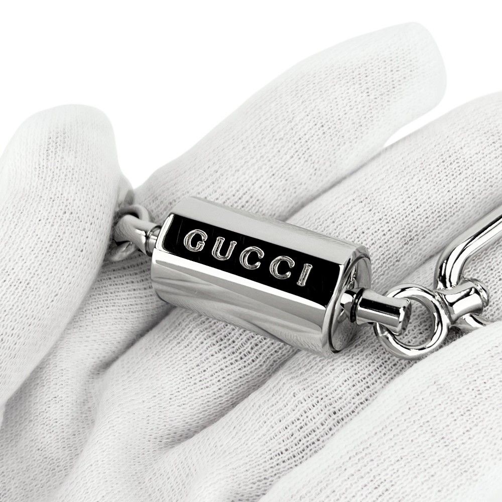 【未使用】GUCCI シルバー キーホルダー グッチ □未使用□ ダブル カラビナ キーリング キーホルダー チャーム