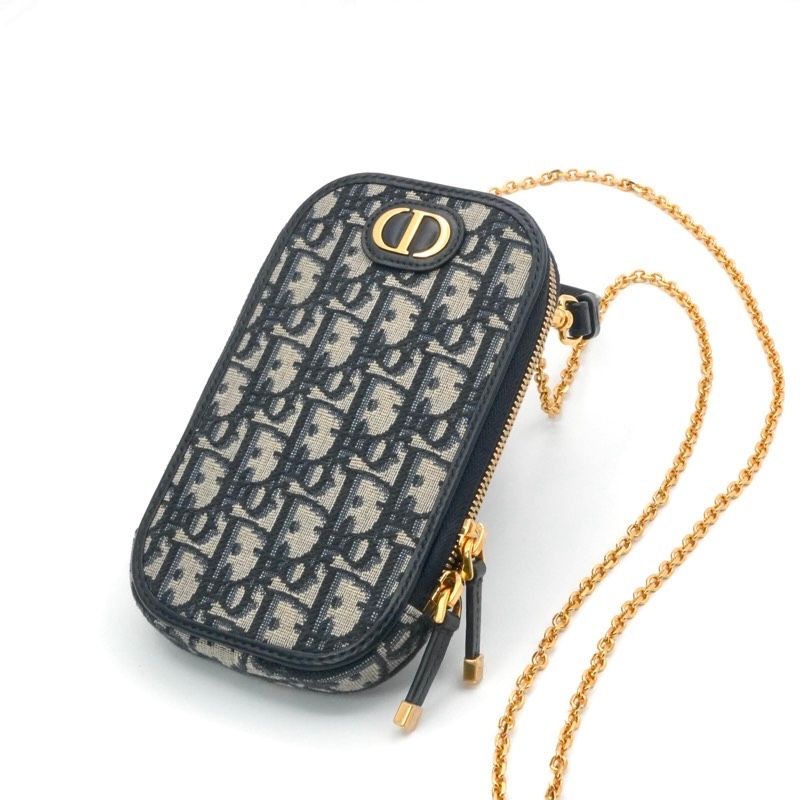 クリスチャンディオール CHRISTIAN DIOR 携帯・スマホアクセサリー ネイビー ゴールド 30 Montaigne Call'in Dior フォンホルダー フォンケース モバイルポーチ ポシェット 66,550円
