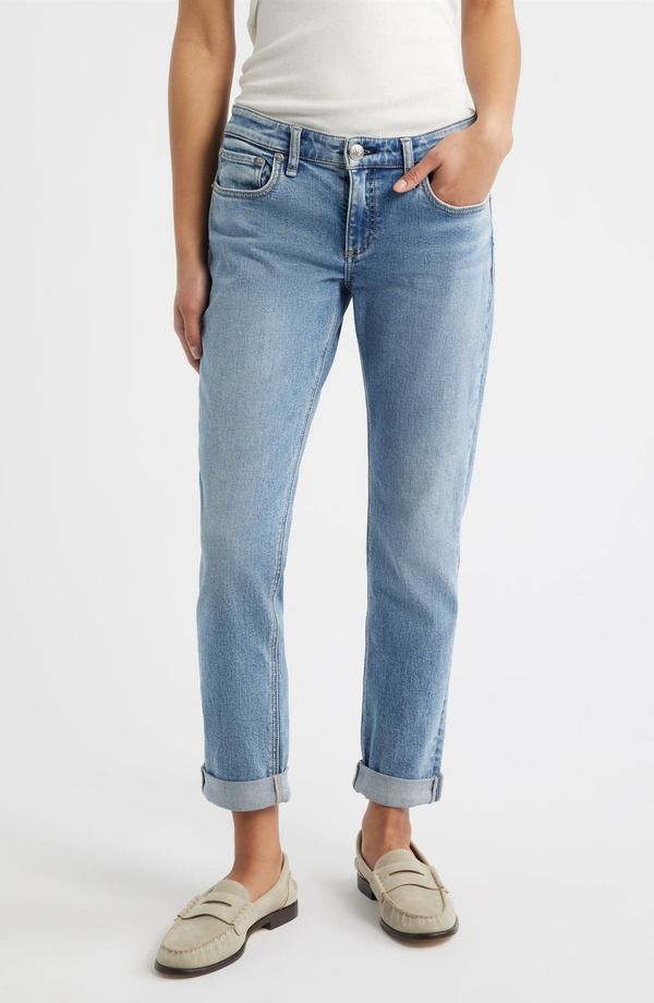 ラグアンドボーン レディース ボトムス デニムパンツ ローライズ ジーンズ rag bone Dre Low Rise Slim Boyfriend Jeans Redwood