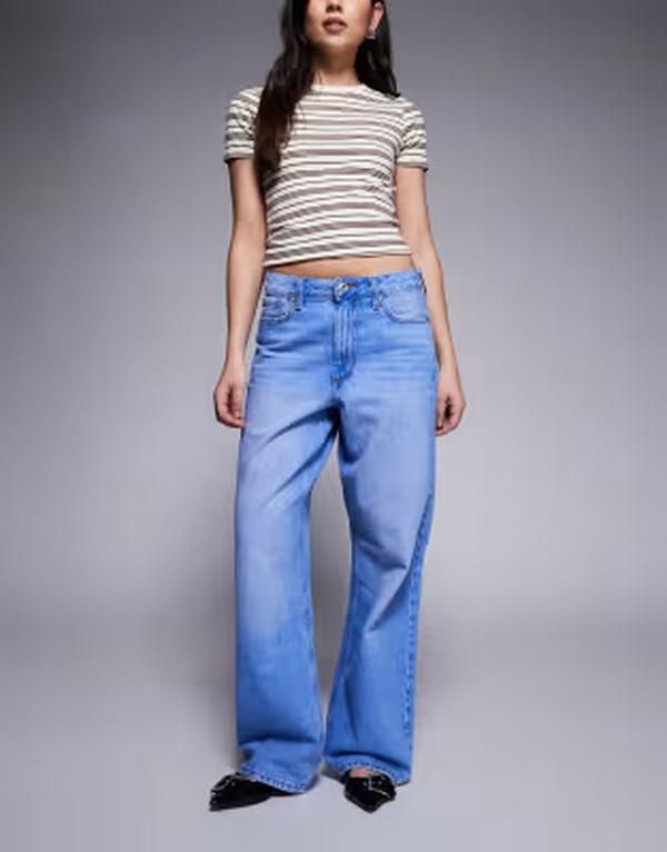 リバーアイランド レディース ボトムス デニムパンツ ストレート ジーンズ River Island relaxed straight leg jeans in bright denim MEDIUM