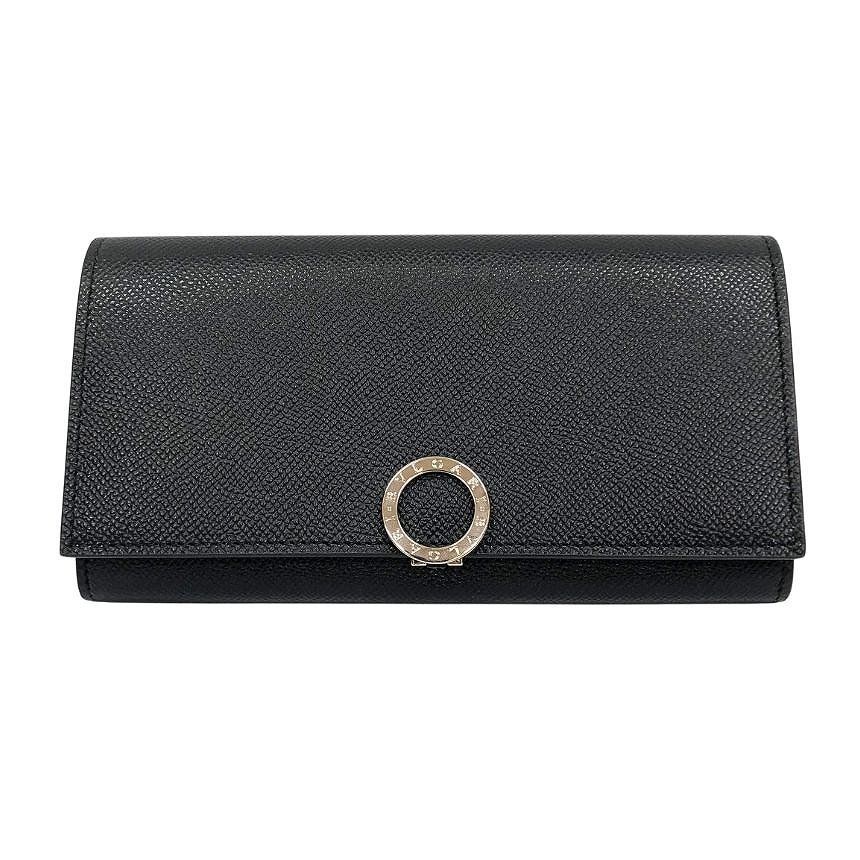 BVLGARI ブルガリ ロゴクリップ 長財布 289378 グレインレザー ブラック 黒 未使用 新古品 aq13096