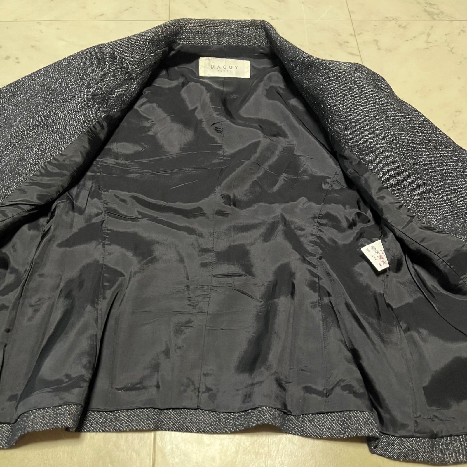 MAGGY TOKYO 銀座マギー ウールシルクセットアップ パンツスーツ