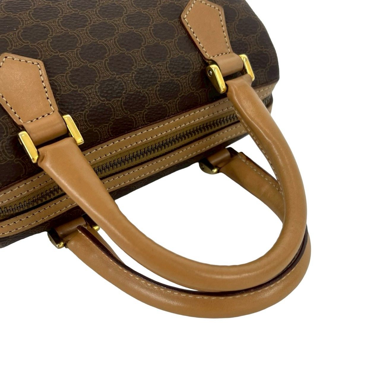 極 美品 CELINE セリーヌ ヴィンテージ マカダム ブラゾン 柄 レザー 
